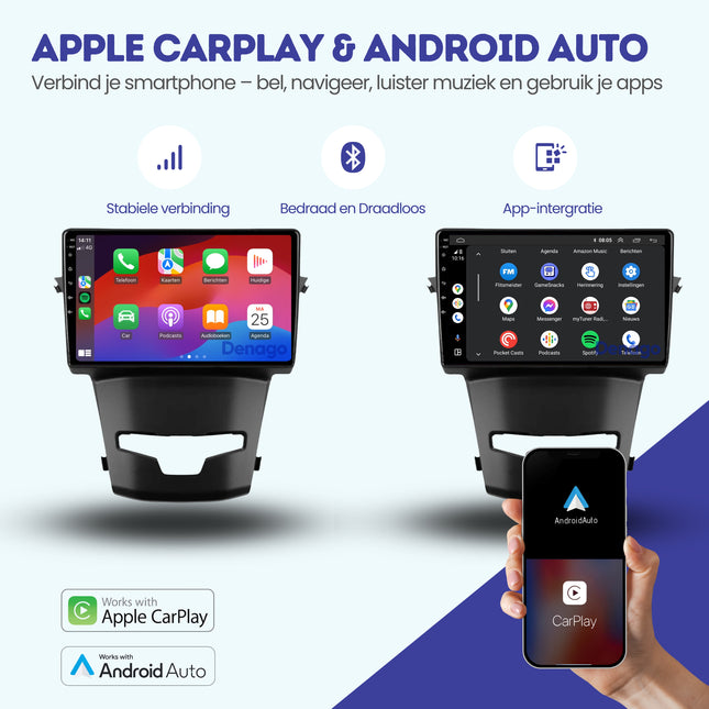 Radio para coche SsangYong Korando CarPlay | 2014 a 2018 | Denago DNG-A217 | 9 pulgadas | Androide 13 | CarPlay inalámbrico y Android Auto