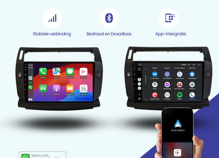 Autoradio CarPlay pour Citroën C4 | 2004 à 2010 | Denago DNG-A318 | Écran 9 pouces | Android 13 | CarPlay sans fil & Android Auto