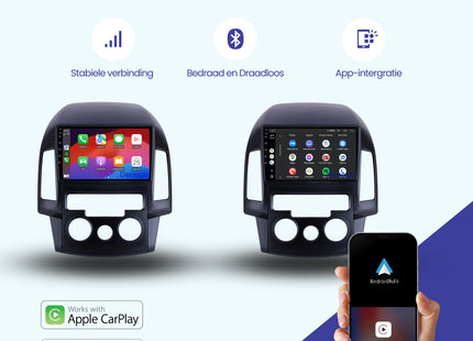 Hyundai i30 CarPlay autoradio | 2007 t/m 2012 | Denago DNG-A191 | 9 inch | Android 13 | Draadloos CarPlay & Android Auto