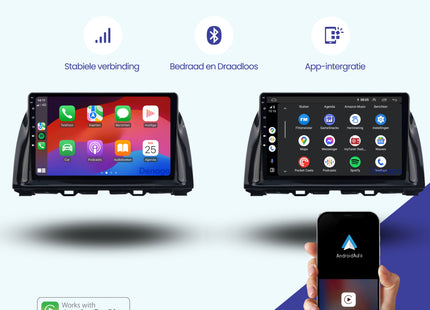 Mazda CX-5 & Autoradio 6 pouces compatible CarPlay | 2012 à 2016 | Denago DNG-A316 | Écran 9 pouces | Android 13 | CarPlay sans fil & Android Auto