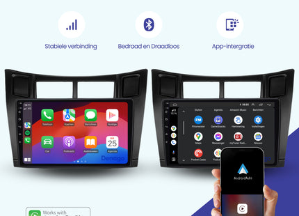 Toyota Yaris CarPlay car radio | 2005 to 2012 | Denago DNG-A297 | 9 inches | Android 13 | Wireless CarPlay & Android Auto