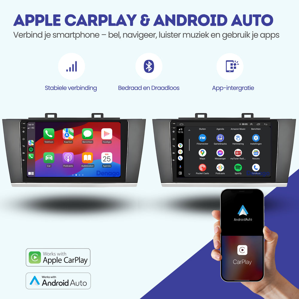 Subaru Outback CarPlay car radio | 2015 to 2020 | Denago DNG-A200 | 9 inches | Android 13 | Wireless CarPlay & Android Auto