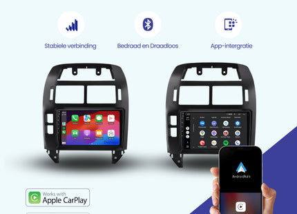 Volkswagen Polo CarPlay autoradio | 2002 t/m 2009 | Denago DNG-A239 | 9 inch | Android 13 | Draadloos CarPlay & Android Auto