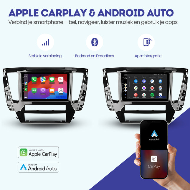 Mitsubishi Pajero CarPlay autoradio | 2019 t/m 2025 | Denago DNG-A186 | 9 inch | Android 13 | Draadloos CarPlay & Android Auto