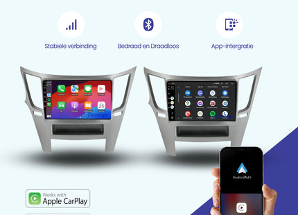 Subaru Outback CarPlay autoradio | 2010 t/m 2014 | Denago DNG-A199 | 9 inch | Android 13 | Draadloos CarPlay & Android Auto