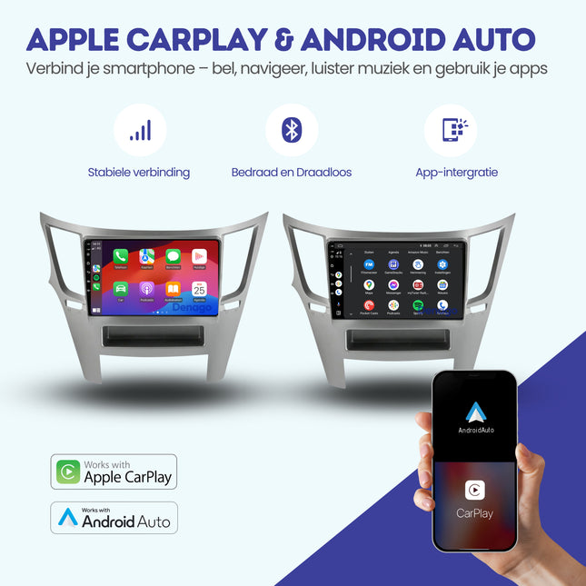 Subaru Outback CarPlay autoradio | 2010 t/m 2014 | Denago DNG-A199 | 9 inch | Android 13 | Draadloos CarPlay & Android Auto