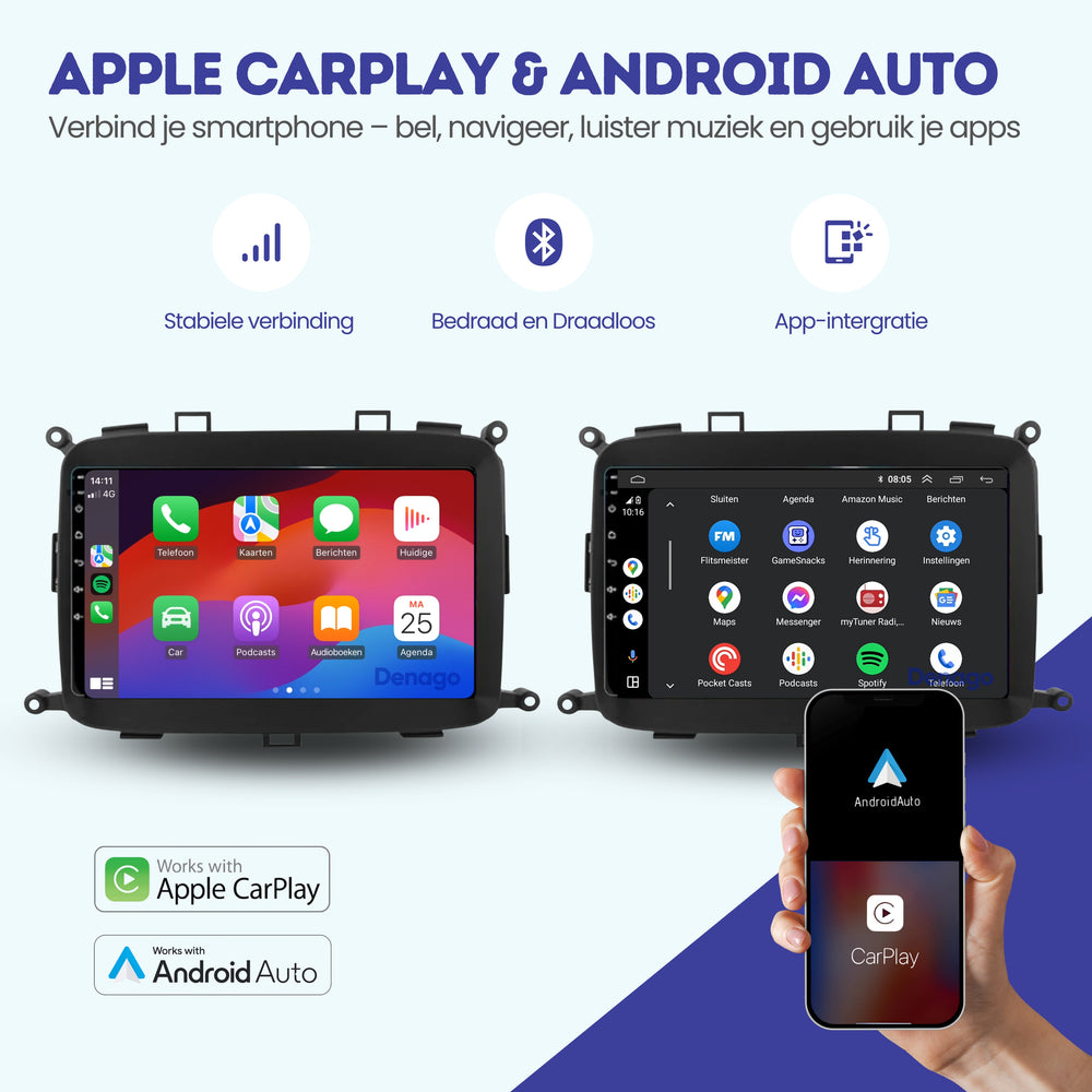 Radio para coche Kia Carens CarPlay | 2013 a 2019 | Denago DNG-A180 | 9 pulgadas | Androide 13 | CarPlay inalámbrico y Android Auto