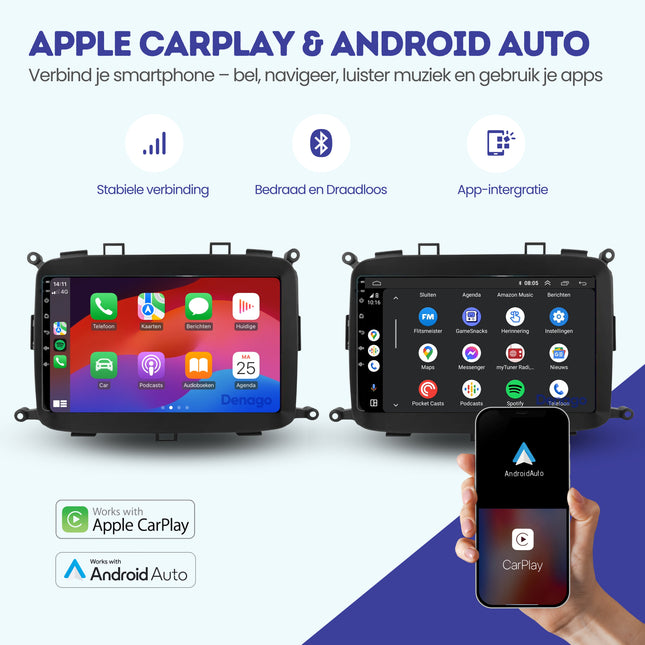 Kia Carens CarPlay autoradio | 2013 t/m 2019 | Denago DNG-A180 | 9 inch | Android 13 | Draadloos CarPlay & Android Auto