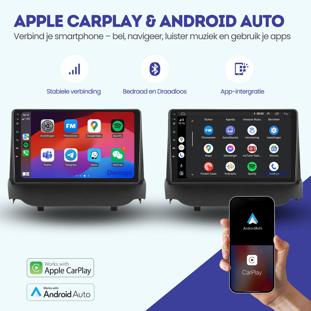 Radio para coche Ford EcoSport CarPlay | 2014 a 2017 | Denago DNG-A290 | 9 pulgadas | Androide 13 | CarPlay inalámbrico y Android Auto