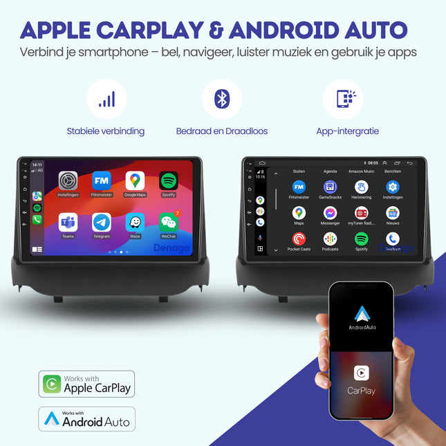 Ford EcoSport CarPlay autoradio | 2014 t/m 2017 | Denago DNG-A290 | 9 inch | Android 13 | Draadloos CarPlay & Android Auto