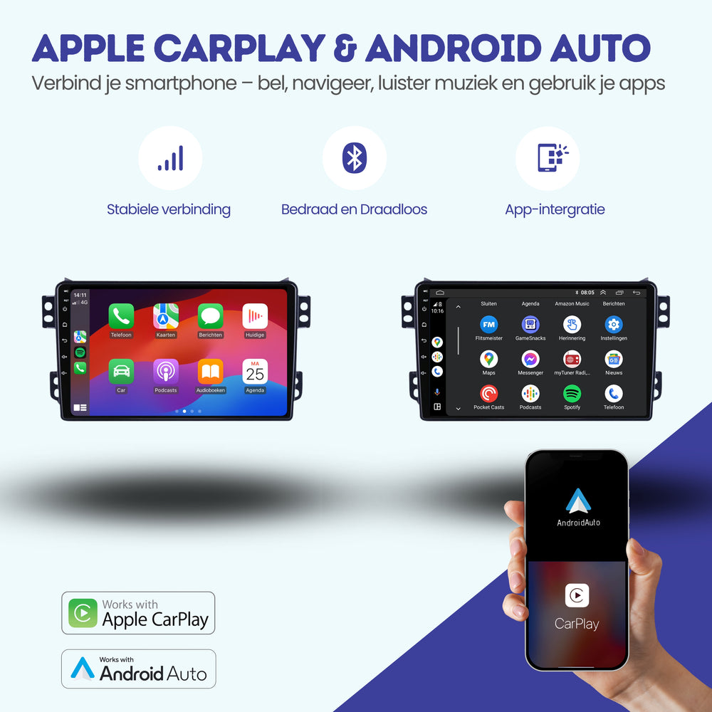 Autoradio Suzuki Splash compatible CarPlay | 2008 à 2015 | Denago DNG-A244 | Écran 9 pouces | Android 13 | CarPlay sans fil & Android Auto