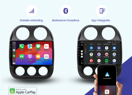 Jeep Compass Autoradio | 2010 t/m 2016 | Android 13 & CarPlay