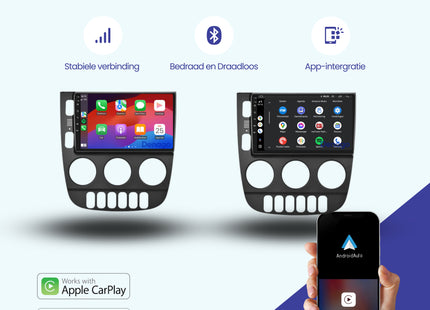 Mercedes ML CarPlay autoradio | 1999 t/m 2004 | Denago DNG-A221 | 9 inch | Android 13 | Draadloos CarPlay & Android Auto | Zwarte frame