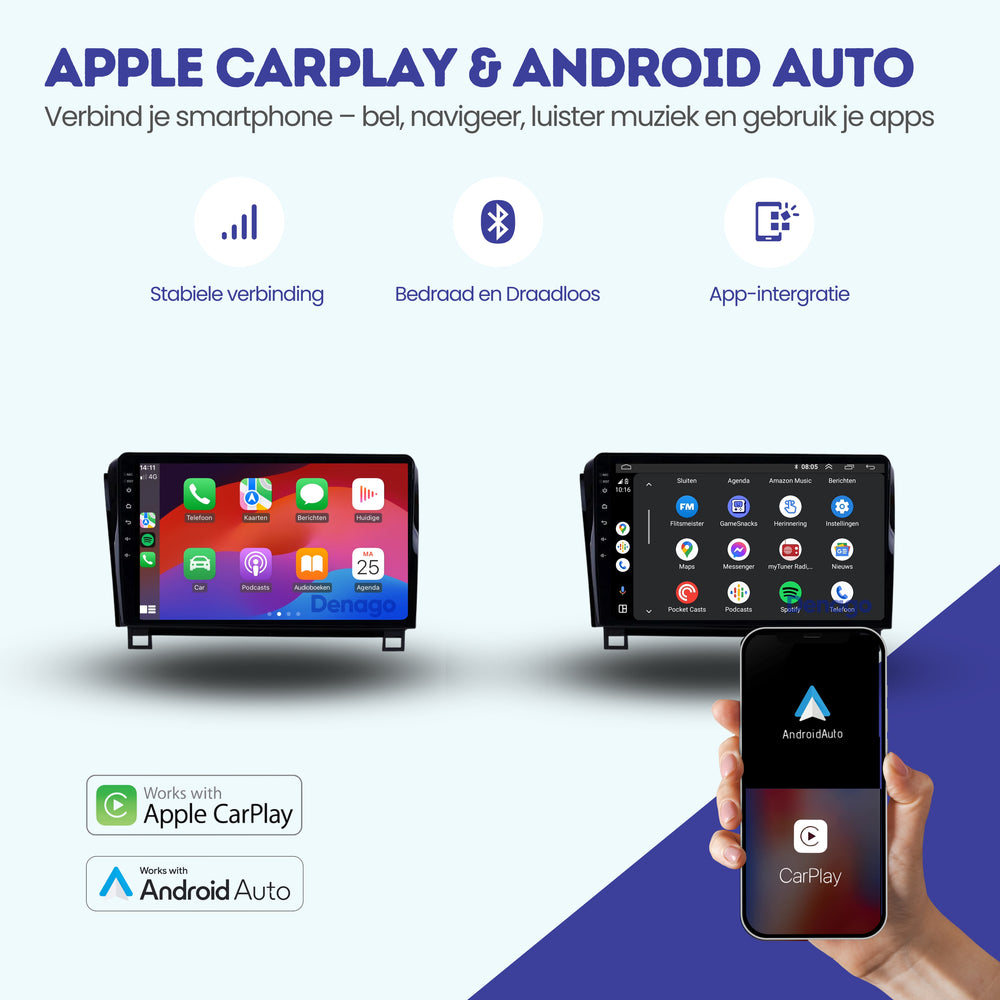 Radio para coche Toyota Tundra CarPlay | 2007 a 2013 | Denago DNG-A248 | 9 pulgadas | Androide 13 | CarPlay inalámbrico y Android Auto