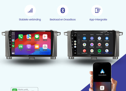 Toyota Land Cruiser LC100 CarPlay autoradio | 2005 t/m 2007 | Denago DNG-A338 | 9 inch | Android 13 | Draadloos CarPlay & Android Auto