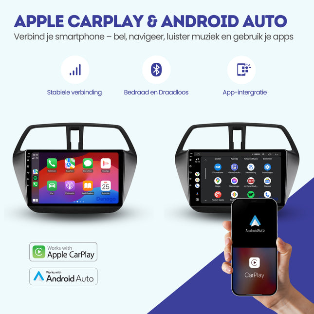 Suzuki SX4 CarPlay autoradio | 2013 t/m 2021 | Denago DNG-A159 | 9 inch | Android 13 | Draadloos CarPlay & Android Auto