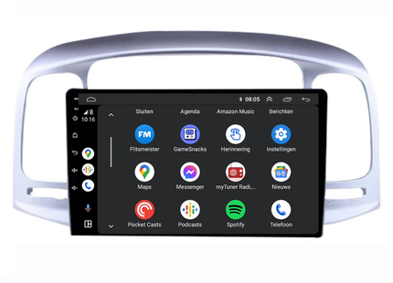 Hyundai Accent | Android 13 | Autoradio | 2007 t/m 2011 | Carplay & Android Auto