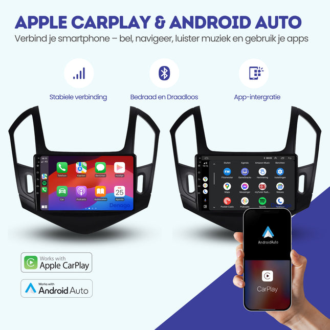 Chevrolet Cruze CarPlay autoradio | 2012 t/m 2014 | Denago DNG-A169 | 9 inch | Android 13 | Draadloos CarPlay & Android Auto