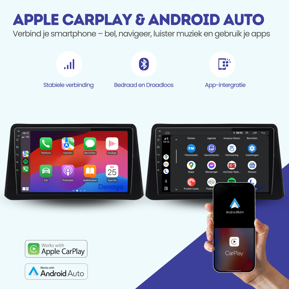 Radio de coche Opel Mokka CarPlay | 2012 a 2016 | Denago DNG-A47 | 9 pulgadas | Androide 13 | CarPlay inalámbrico y Android Auto