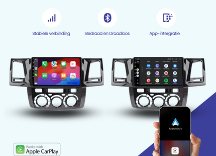 Toyota Hilux Autoradio | 2008 t/m 2016 | Android 13 & CarPlay