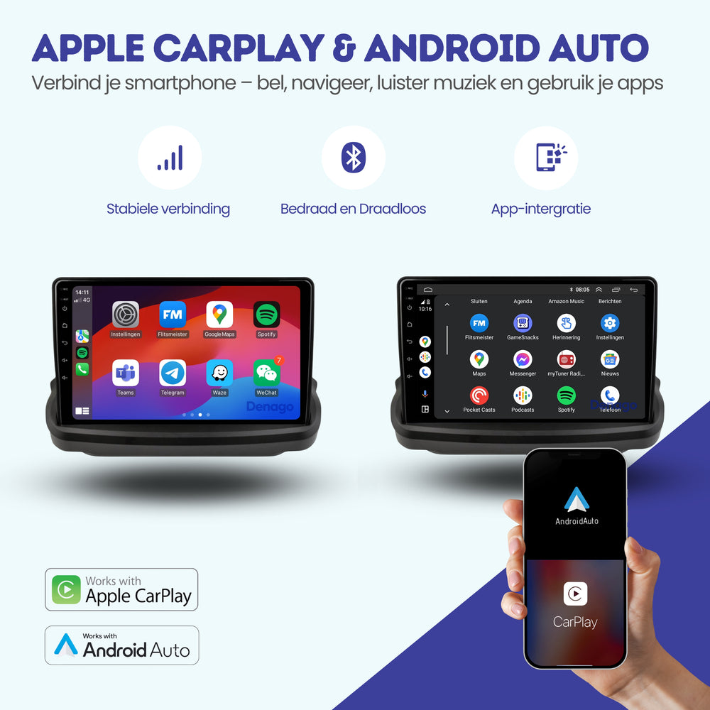 Hyundai Genesis CarPlay car radio | 2008 to 2012 | Denago DNG-A101 | 9 inches | Android 13 | Wireless CarPlay & Android Auto