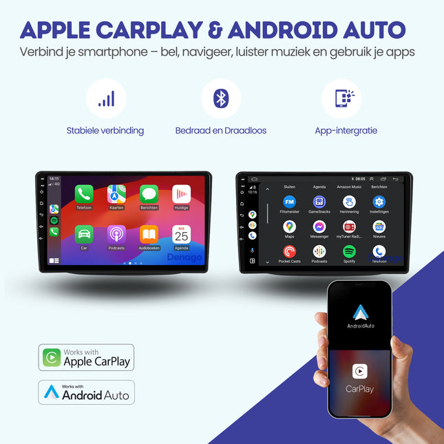 Autoradio Kia Sorento compatible CarPlay | 2013 à 2014 | Denago DNG-A320 | Écran 9 pouces | Android 13 | CarPlay sans fil & Android Auto