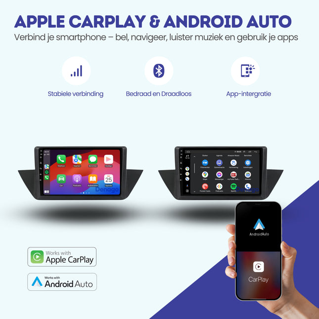 BMW X1 E84 CarPlay autoradio | 2010 t/m 2015 | Denago DNG-A195 | 9 inch | Android 13 | Draadloos CarPlay & Android Auto
