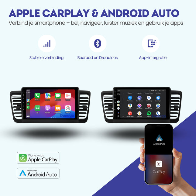 Subaru Outback CarPlay autoradio | 2004 t/m 2009 | Denago DNG-A219 | 9 inch | Android 13 | Draadloos CarPlay & Android Auto
