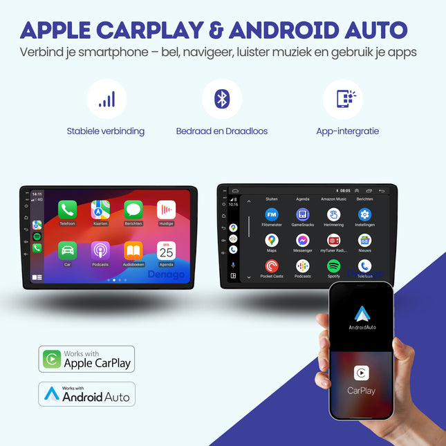 Audi A4 CarPlay autoradio | 2000 t/m 2013 | Denago DNG-A194 | 9 inch | Android 13 | Draadloos CarPlay & Android Auto