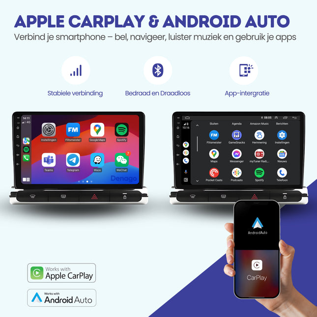 Citroën C3 CarPlay autoradio | Denago DNG-A307 |  9 inch | Android 13 | Draadloos CarPlay & Android Auto