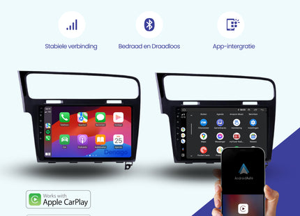 Volkswagen Golf 7 CarPlay autoradio | 2012 t/m 2020 | Denago DNG-A309 | 9 inch | Android 13 | Draadloos CarPlay & Android Auto