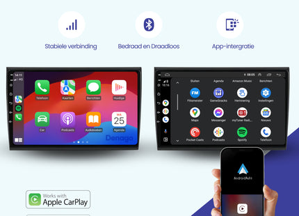 Fiat Bravo CarPlay autoradio | 2006 t/m 2017 | Denago DNG-A178 | 9 inch | Android 13 | Draadloos CarPlay & Android Auto