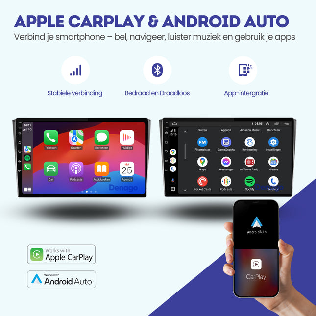 Mazda CX-9 CarPlay autoradio | 2007 t/m 2015 | Denago DNG-A201 | 10 inch | Android 13 | Draadloos CarPlay & Android Auto