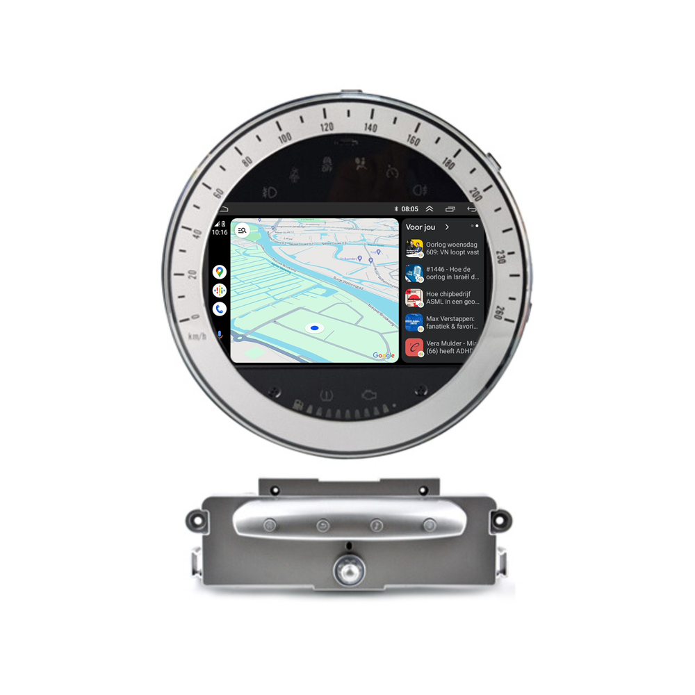 Mini Cooper CarPlay Autoradio | Argent | 2006 à 2013 | Android Auto