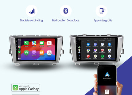Toyota Prius CarPlay autoradio | 2009 t/m 2015 | Denago DNG-A269 | 9 inch | Android 13 | Draadloos CarPlay & Android Auto