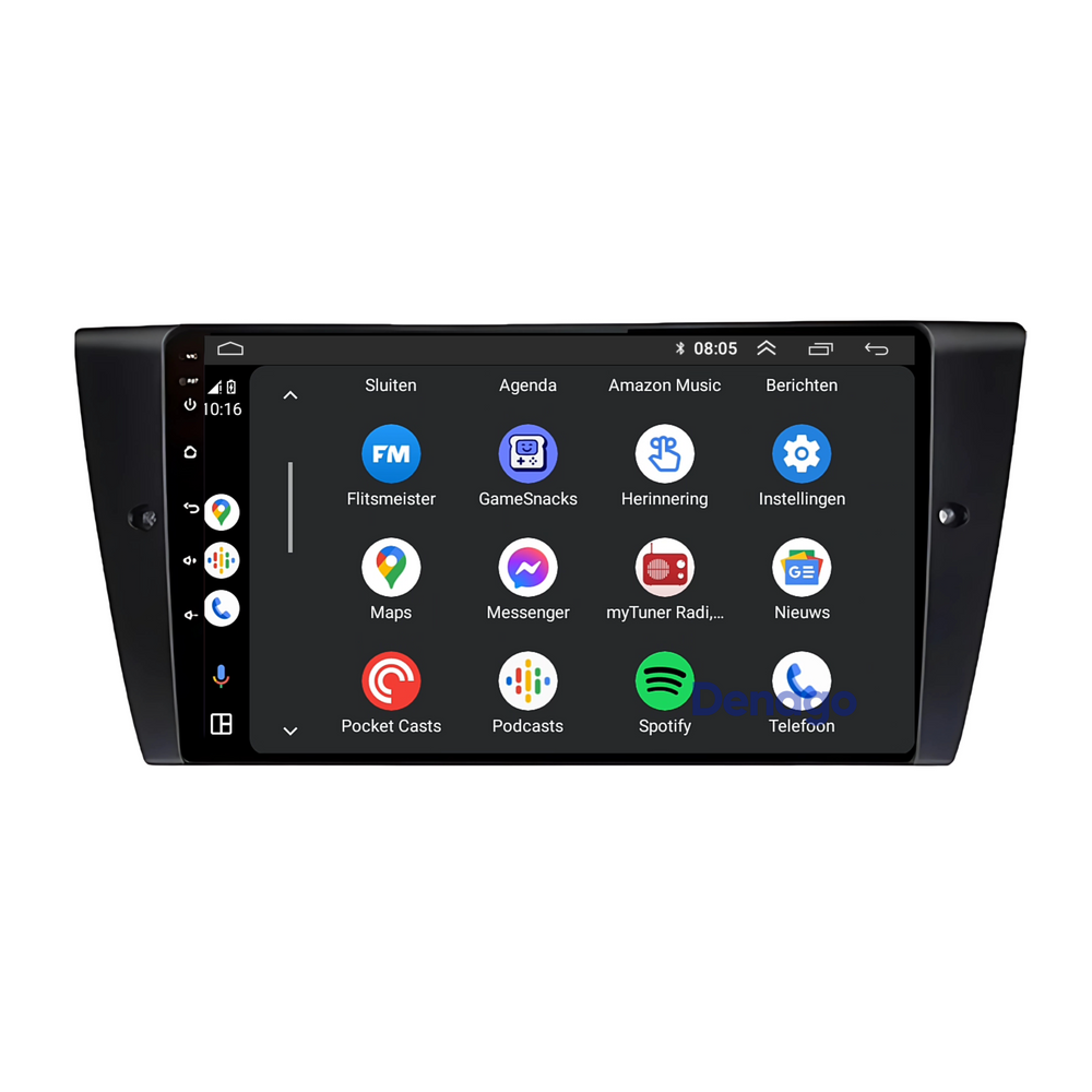 Radio para coche BMW Serie 3 CarPlay | 2005–2013 | Denago DNG-A72 | 9 pulgadas | Androide 13 | CarPlay inalámbrico y Android Auto