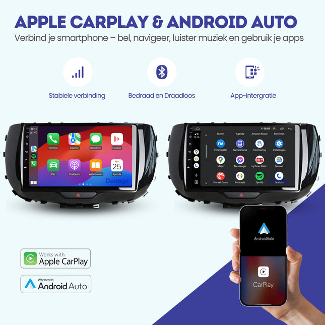 Kia Soul CarPlay autoradio | 2020 t/m 2024 | Denago DNG-A165 | 9 inch | Android 13 | Draadloos CarPlay & Android Auto
