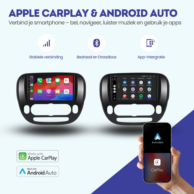 Kia Soul CarPlay autoradio | 2014 t/m 2018 | Denago DNG-A198 | 9 inch | Android 13 | Draadloos CarPlay & Android Auto