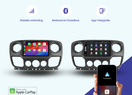 Opel Movano CarPlay autoradio | 2010 t/m 2021 | Denago DNG-A80-O | 9 inch | Android 13 | Draadloos CarPlay & Android Auto