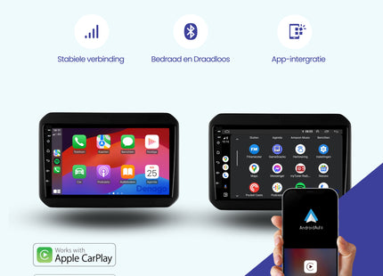 Autoradio CarPlay pour Suzuki Ignis | 2016 à 2020 | Denago DNG-A158 | Écran 9 pouces | Android 13 | CarPlay sans fil & Android Auto