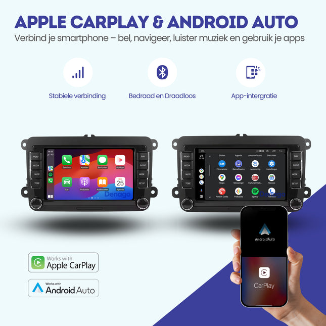 7 INCH Volkswagen Draadloos CarPlay | 4+64GB | Android 13