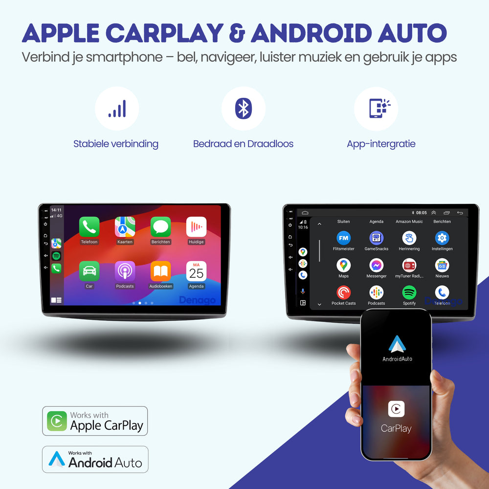 Radio para coche Alfa Romeo MiTo CarPlay | 2008 a 2016 | Denago DNG-A317 | 9 pulgadas | Androide 13 | CarPlay inalámbrico y Android Auto