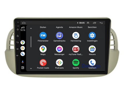 Fiat 500 | Autoradio | 2007 t/m 2015 | Android 13 & CarPlay