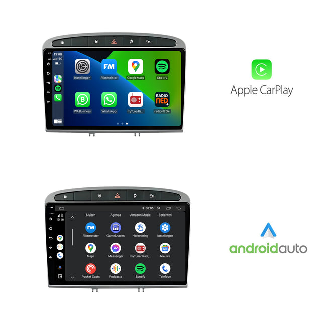 Peugeot 408 / 308 | Android 13 | Autoradio | 2007 t/m 2013 | CarPlay & Android Auto