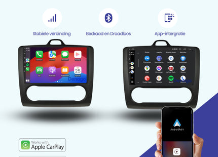 Ford Focus CarPlay autoradio | 2004 t/m 2011 | Denago DNG-A283 | 9 inch | Android 13 | Draadloos CarPlay & Android Auto