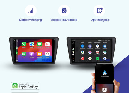 Skoda Rapid CarPlay autoradio | 2012 t/m 2016 | Denago DNG-A211 | 9 inch | Android 13 | Draadloos CarPlay & Android Auto