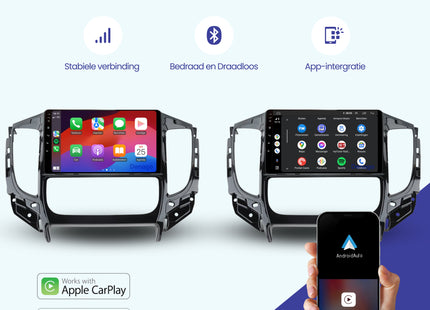 Mitsubishi Triton CarPlay autoradio | 2015 t/m 2022 | Denago DNG-A177 | 9 inch | Android 13 | Draadloos CarPlay & Android Auto