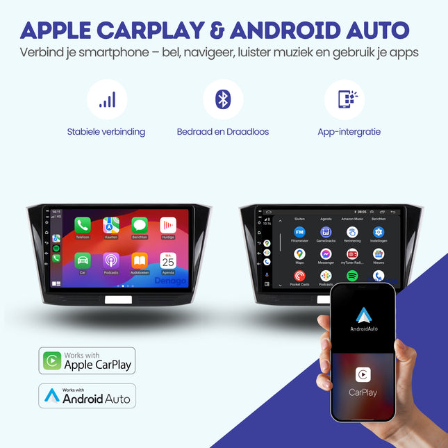 Radio para coche Volkswagen Passat CarPlay | 2014 a 2021 | Denago DNG-A284 | 9 pulgadas | Android 13 | CarPlay inalámbrico & Android Auto