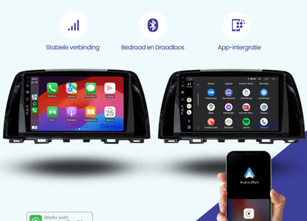 Mazda 6 CarPlay autoradio | Denago DNG-A343 | 2012 t/m 2015 | 9 inch | Android 13 | Draadloos CarPlay & Android Auto