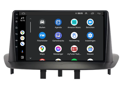Renault Megane 3 | Fluence | Android 13 | Autoradio | 2008 t/m 2016 | Carplay & Android Auto